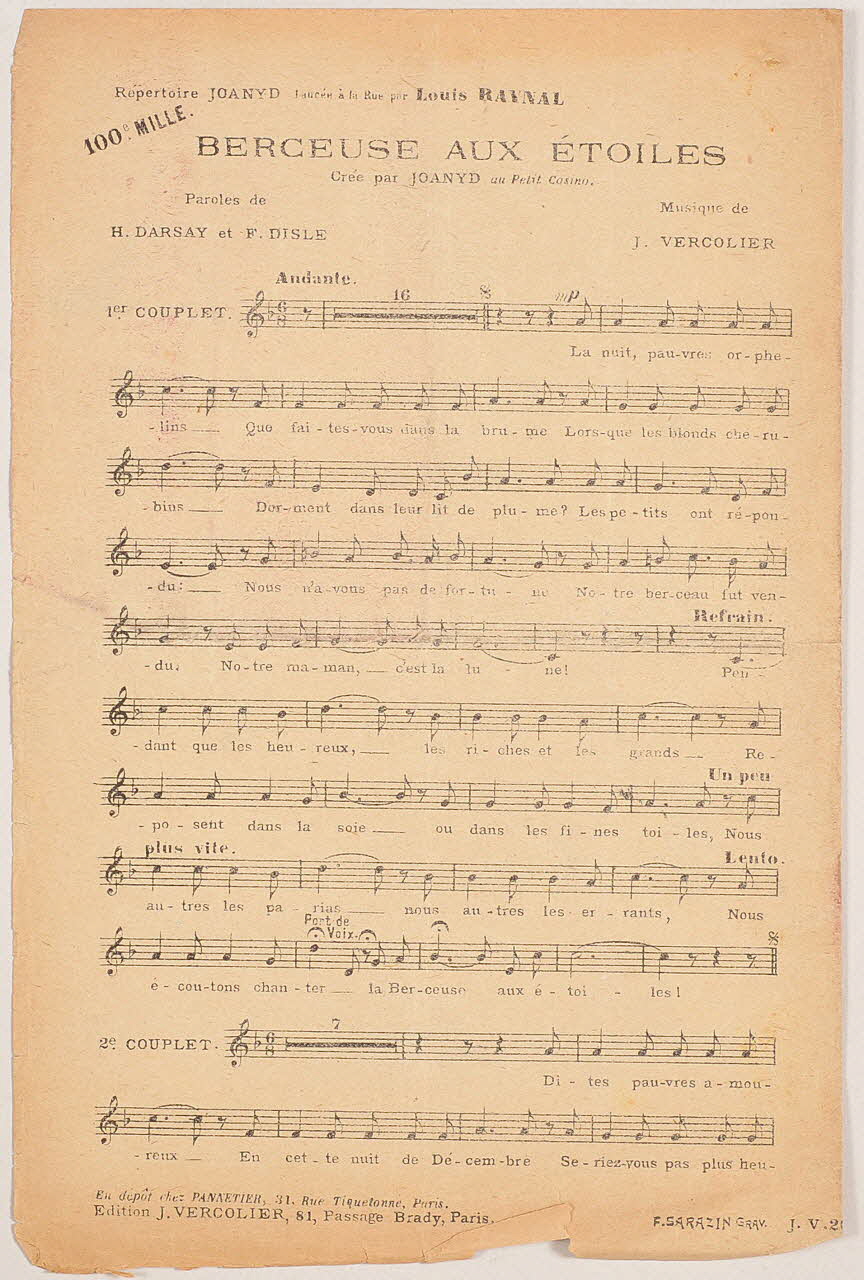 chanson petit format 1971.33.403 Photo