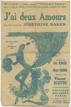Henri Varna ; Géo Koger ; Vincent Scotto ; Joséphine Baker ; Francis F. Salabert chanson petit format 1930 1971.33.83 Photo