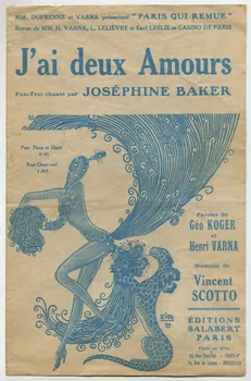 Henri Varna ; Géo Koger ; Vincent Scotto ; Joséphine Baker ; Francis F. Salabert chanson petit format 1930 1971.33.84 Photo