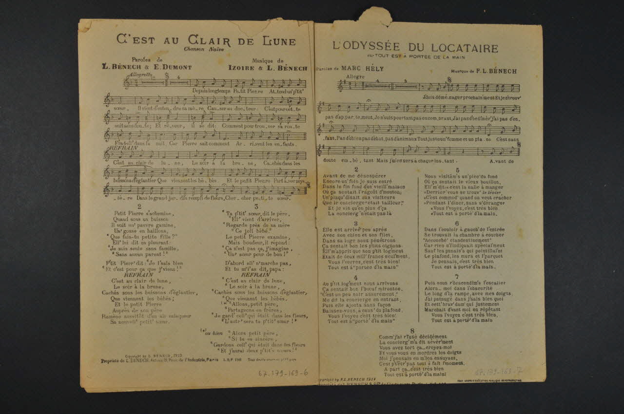 chanson petit format 1967.179.169.1-8 Photo Mucem