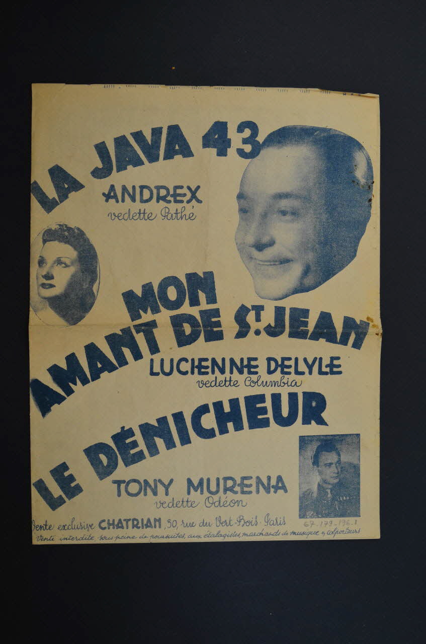 partition de musique Mon amant de Saint-Jean 1967.179.196.1-4 Photo Mucem