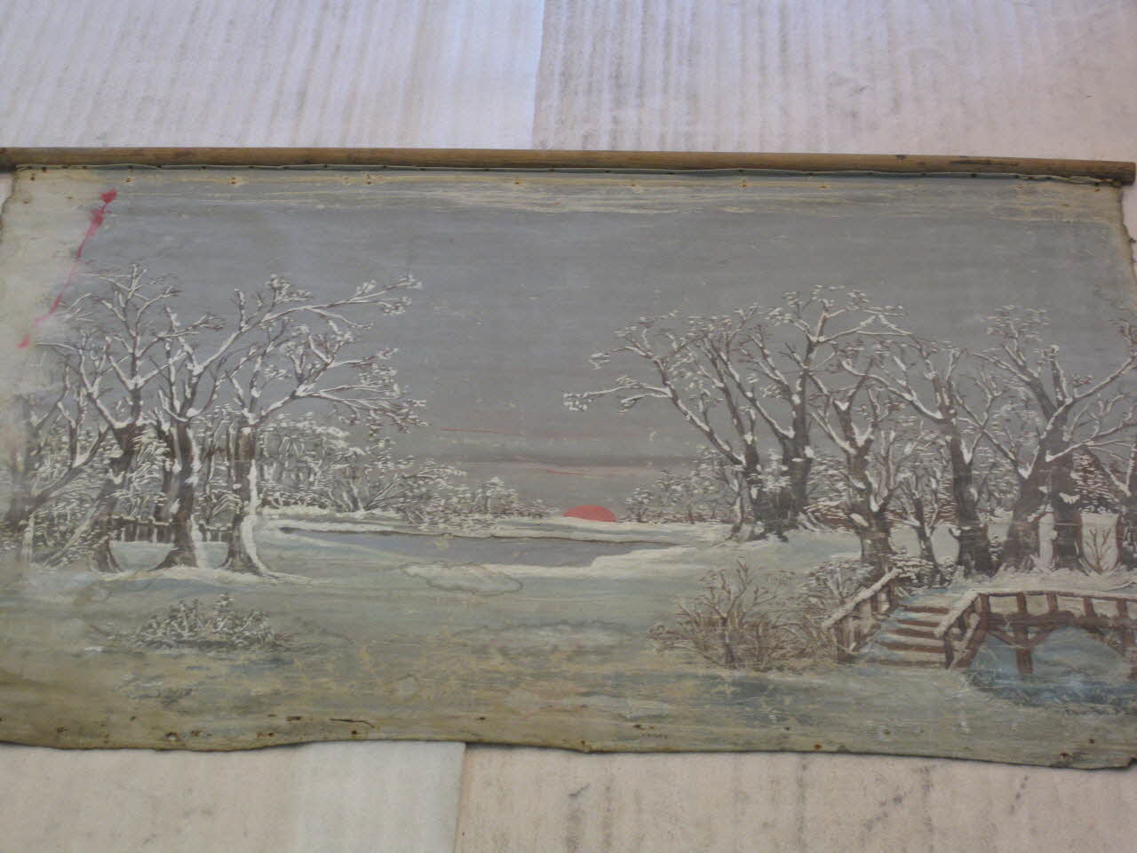 rideau de théâtre de marionnettes Paysage 1946.33.12 Photo