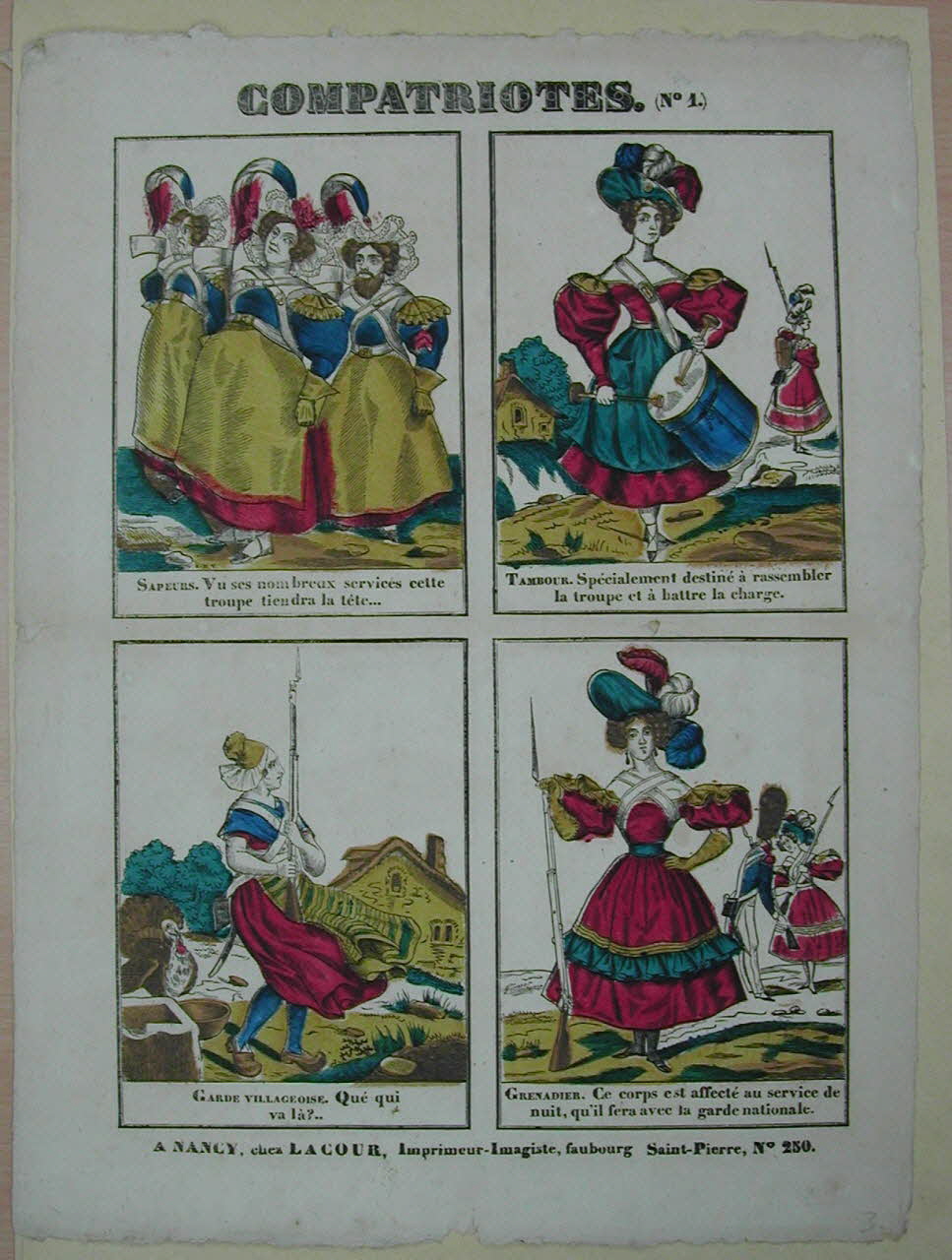 Lacour estampe COMPATRIOTES. (NO 1.) Lorraine, France 1834-1836 1950.21.602 Photo