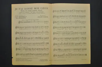 Herzer ; Franz Lehar ; Fritz LöHner ; Jean Marietti ; André Mauprey ; Éditions Max Eschig chanson petit format 1931 1967.179.226 Photo Mucem