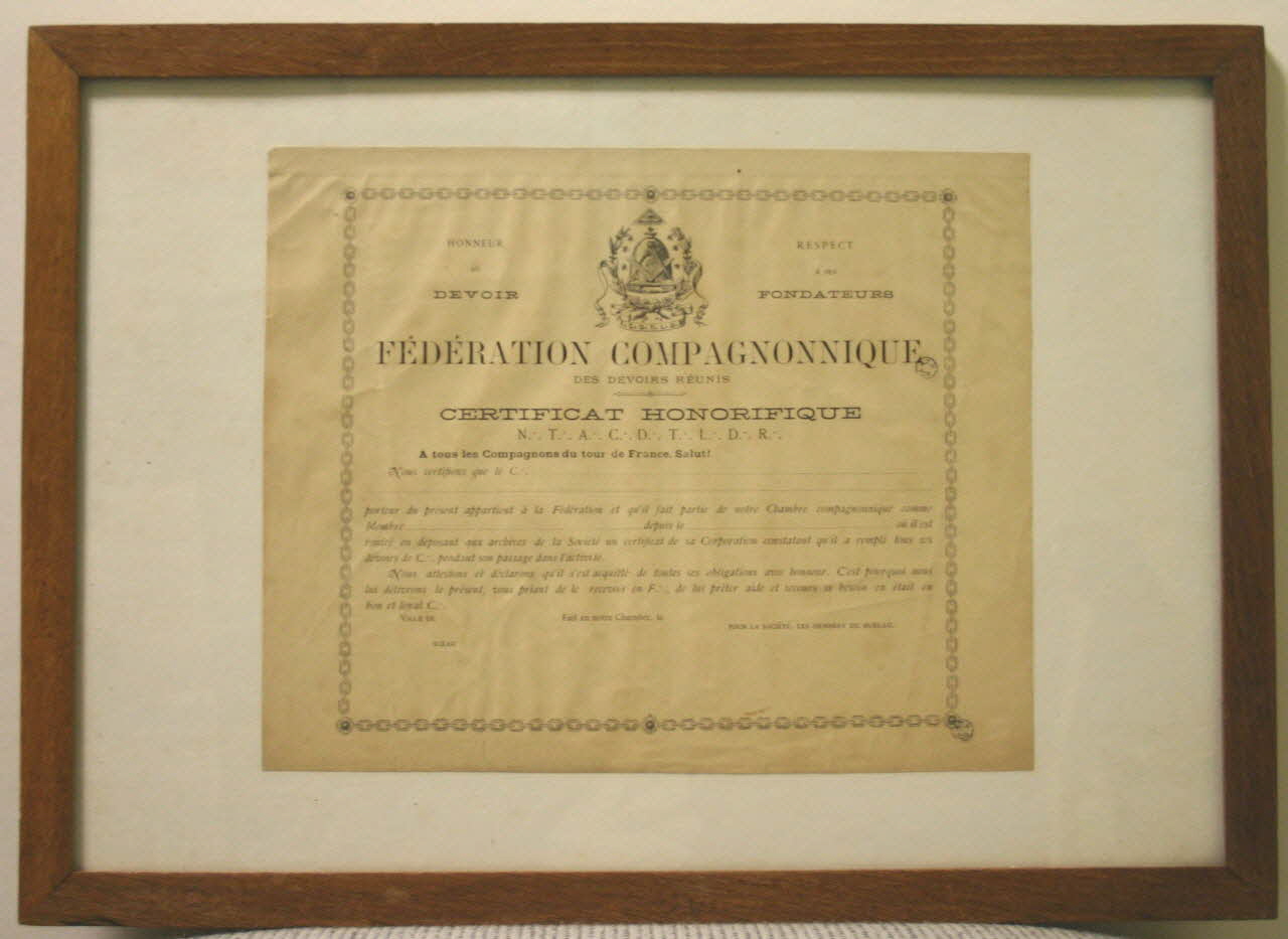 CERTIFICAT 1961.66.86 Photo