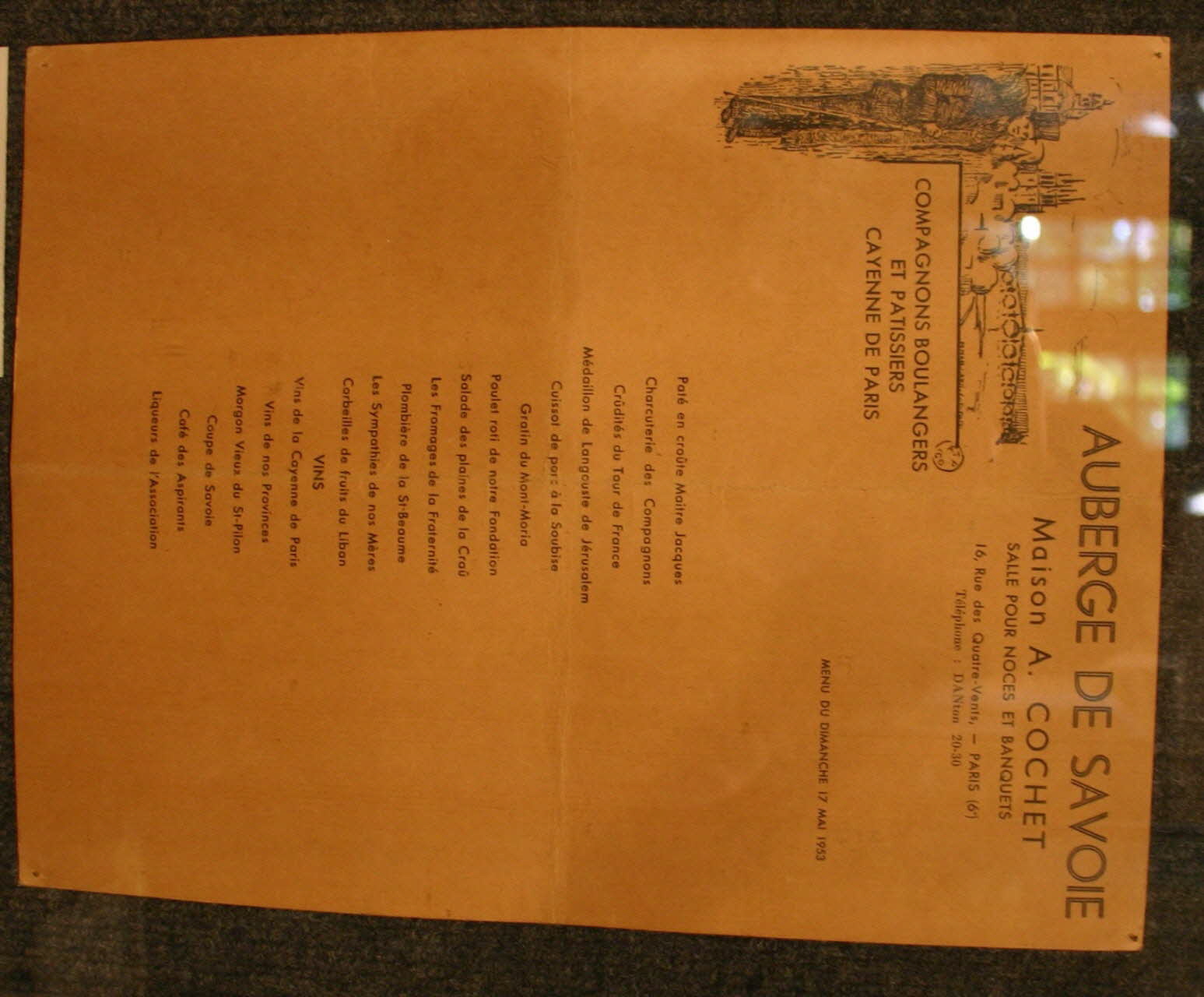 Maillard menu 1953 1961.66.87 Photo