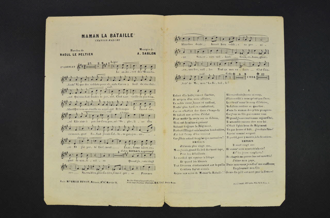 partition de musique petit format 1967.179.25 Photo Mucem