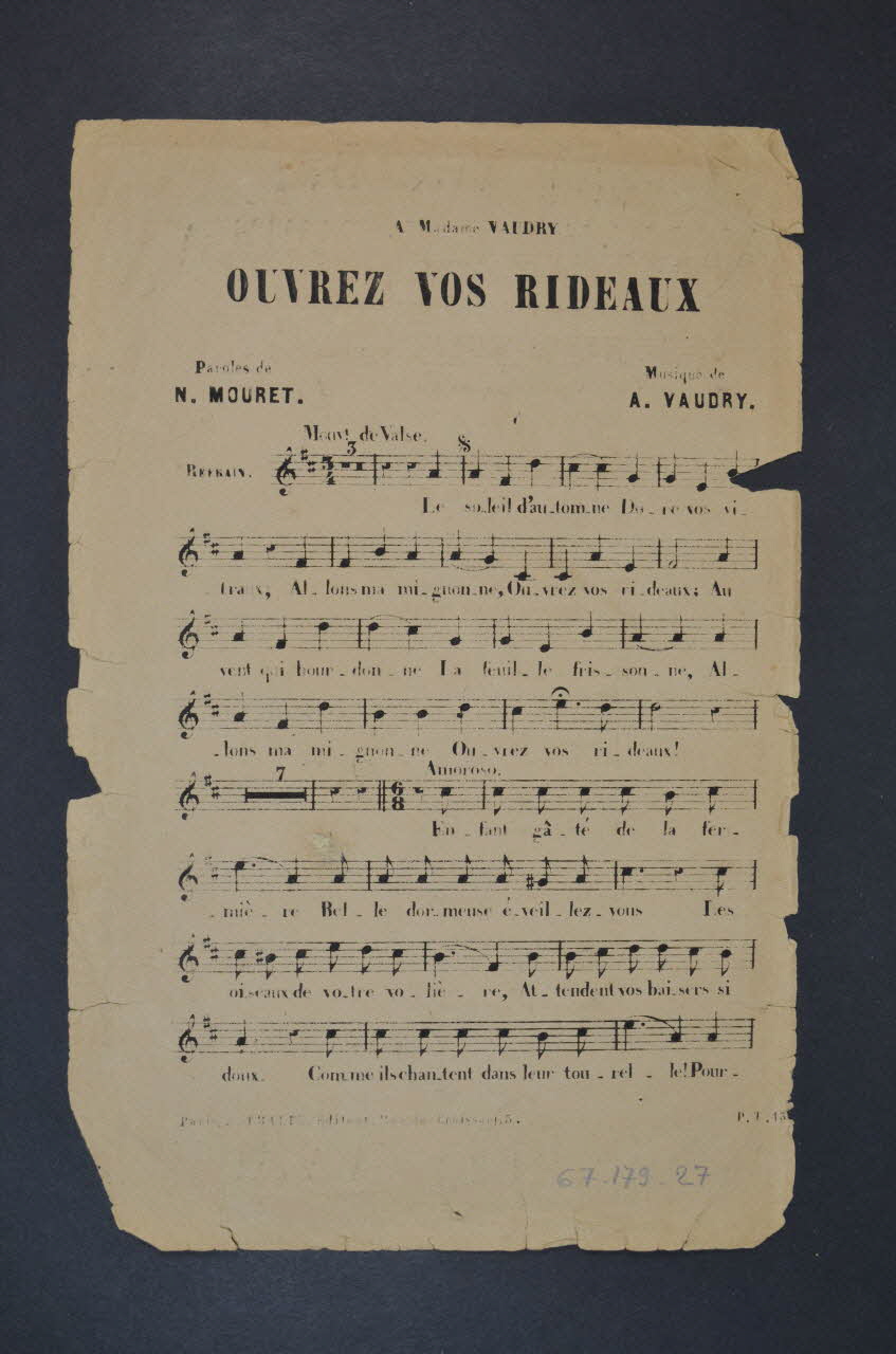 partition de musique petit format 1967.179.27 Photo Mucem