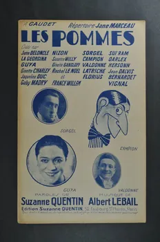 Suzanne Quentin ; Albert Lebail ; Sorgel ; Campion ; Valdonne ; Guya chanson petit format 1928 1966.121.229 Photo Mucem