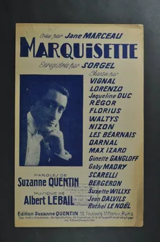 Suzanne Quentin ; Albert Lebail ; Jane Marceau chanson petit format 1928 1966.121.79  Photo Mucem