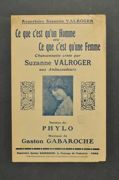 Phylo ; Gaston Gabaroche ; Suzanne Valroger ; Répertoire Gaston Gabaroche chanson petit format 1917 1966.121.80  Photo Mucem