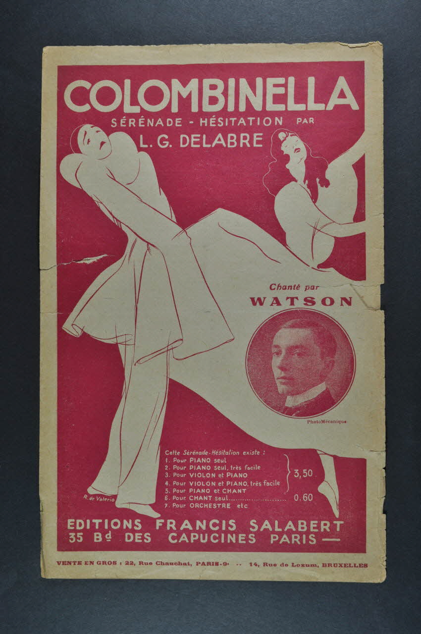 Louis-Gustave Delabre ; Gaston Dumestre ; Watson ; Francis F. Salabert chanson petit format Île-de-France, France 1921 1966.135.17 Photo Mucem