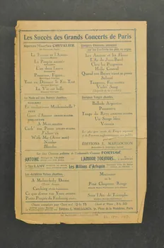 Louis Lemarchand ; Jacques Battaille-Henri ; Robert Stolz ; Valiès ; Lina Tyber ; Watson ; L. Maillochon chanson petit format Île-de-France, France 1920 1966.158.143 Photo Mucem