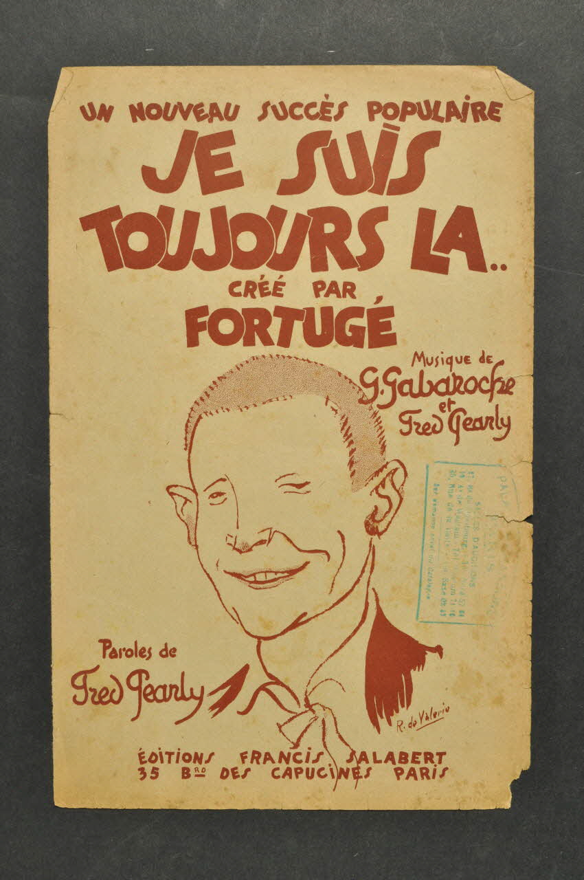 Gaston Gabaroche ; Fred Pearly ; Fortugé ; Francis F. Salabert chanson petit format Île-de-France, France 1922 1966.158.189 Photo Mucem