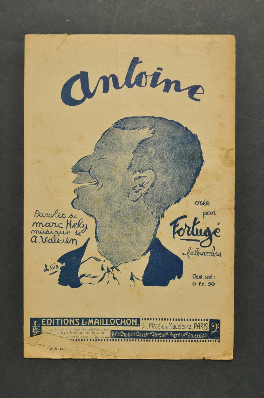 Albert Valsien ; Marc Hély ; Fortugé ; L. Maillochon chanson petit format Île-de-France, France 1920 1966.158.193 Photo Mucem