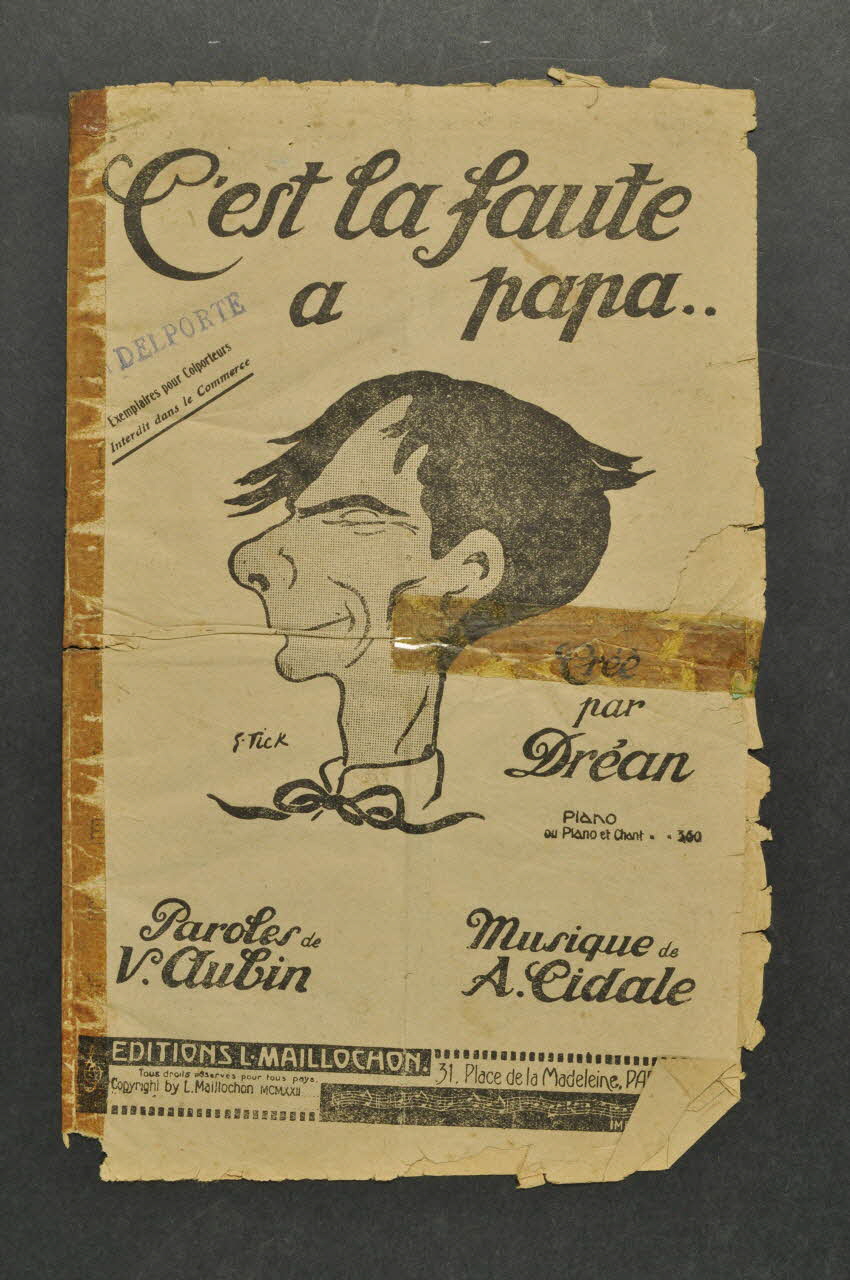 André Cidale ; V. Aubin ; Dréan ; L. Maillochon chanson petit format Île-de-France, France 1922 1966.162.25 Photo Mucem