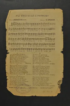 Louis Maubon ; Marnois ; Emile Spencer ; Charles Montel ; H. Delormel chanson petit format Île-de-France, France 1911 1966.164.3 Photo Mucem