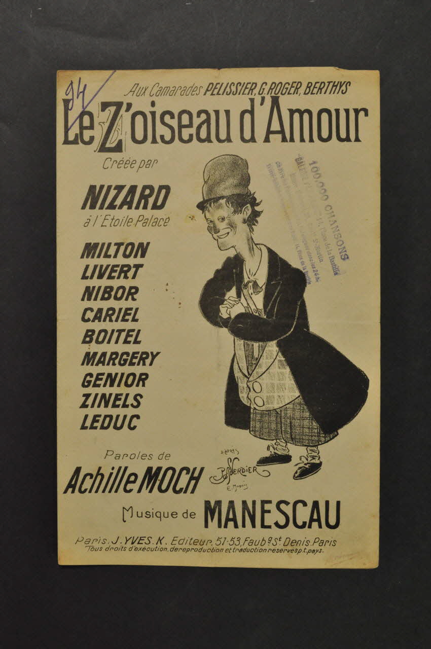 chanson petit format 1966.165.49 Photo Mucem