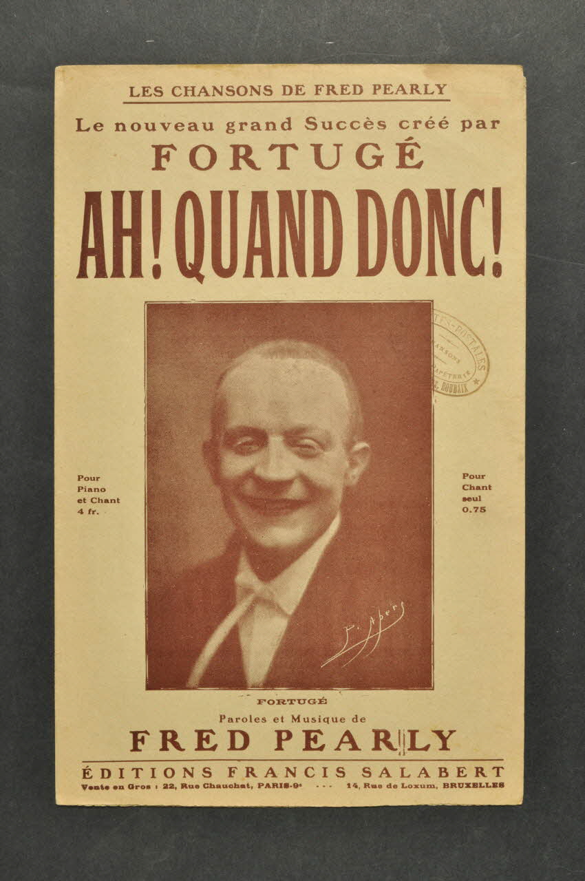 Fred Pearly ; Francis F. Salabert ; Fortugé chanson petit format Île-de-France, France 1922 1966.175.16 Photo Mucem
