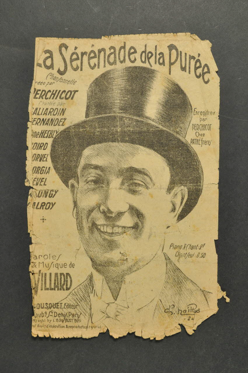 Georges Villard ; E. Bousquet ; Perchicot chanson petit format Île-de-France, France 1919 1966.189.111 Photo Mucem