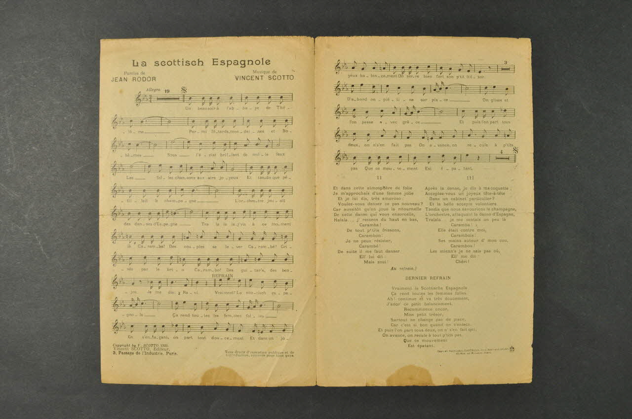 Jean Rodor ; Vincent Scotto chanson petit format Île-de-France, France 1920 1966.189.112 Photo Mucem