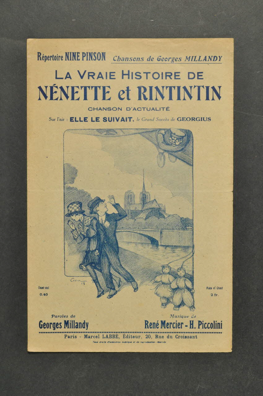 René Mercier ; Georges Millandy ; Henri Piccolini ; Georgius chanson petit format 1918 1965.134.62 Photo Mucem