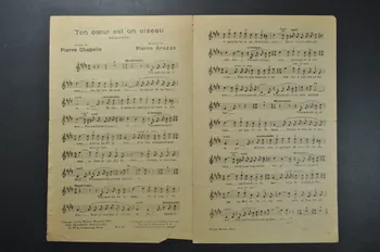 Pierre Chapelle ; Pierre Arezzo ; Carmen Vildez ; Aux Mélodies Nouvelles chanson petit format Île-de-France, France 1912 1966.193.1 Photo Mucem