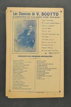 Vincent Scotto ; Gaston Baron ; Pélissier ; Charlotte Val d'Or chanson petit format 1911 1965.134.75 Photo Mucem