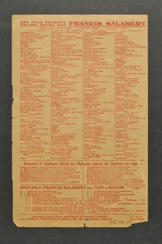 Louis Hennevé ; Gaston Gabaroche ; Francis F. Salabert ; Valiès chanson petit format Île-de-France, France 1924 1966.199.129 Photo Mucem