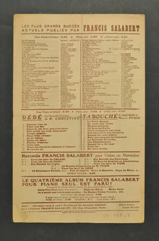 Fred Mêlé ; André Montagard ; Fortugé chanson petit format 1922 1965.137.8 Photo Mucem