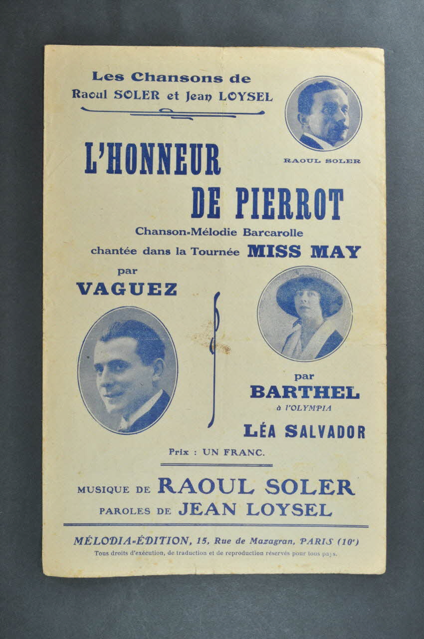 chanson petit format 1965.138.76 Photo Mucem