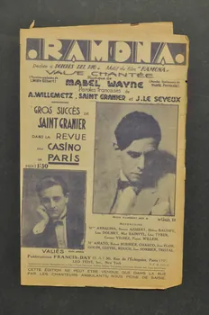 Abe Lyman ; Paul Briquet ; George Waggner ; J. Russel Robinson ; Charles Saint-Granier ; Valiès ; Francis Day chanson petit format Île-de-France, France 1926 1965.144.68  Photo Mucem