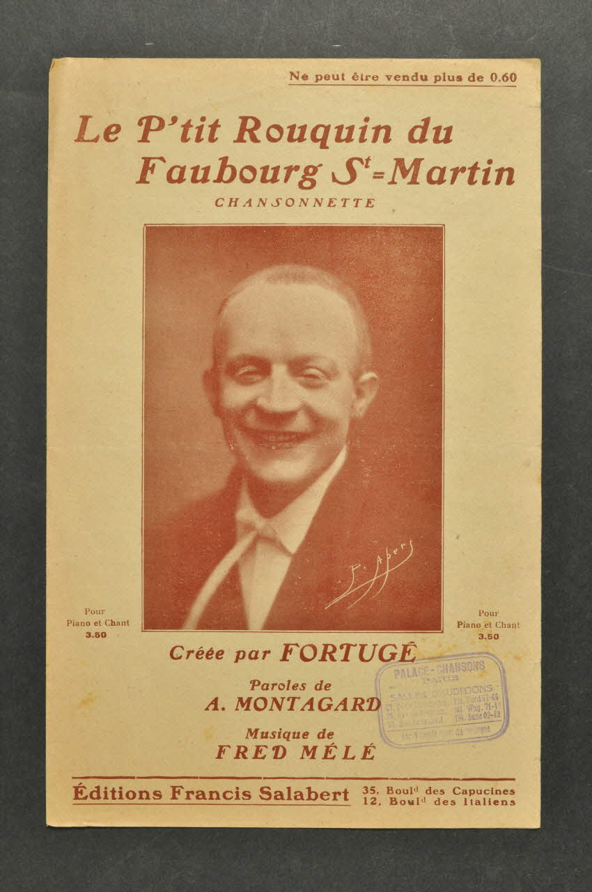Fred Mêlé ; André Montagard ; Fortugé ; Francis F. Salabert partition de musique petit format 1922 1965.149.103 Photo Mucem