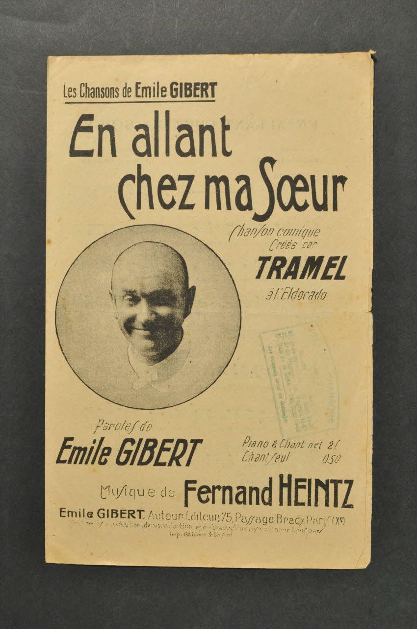 Fernand Heintz ; Emile Gibert ; Tramel partition de musique petit format Île-de-France, France 1920 1965.149.17 Photo Mucem