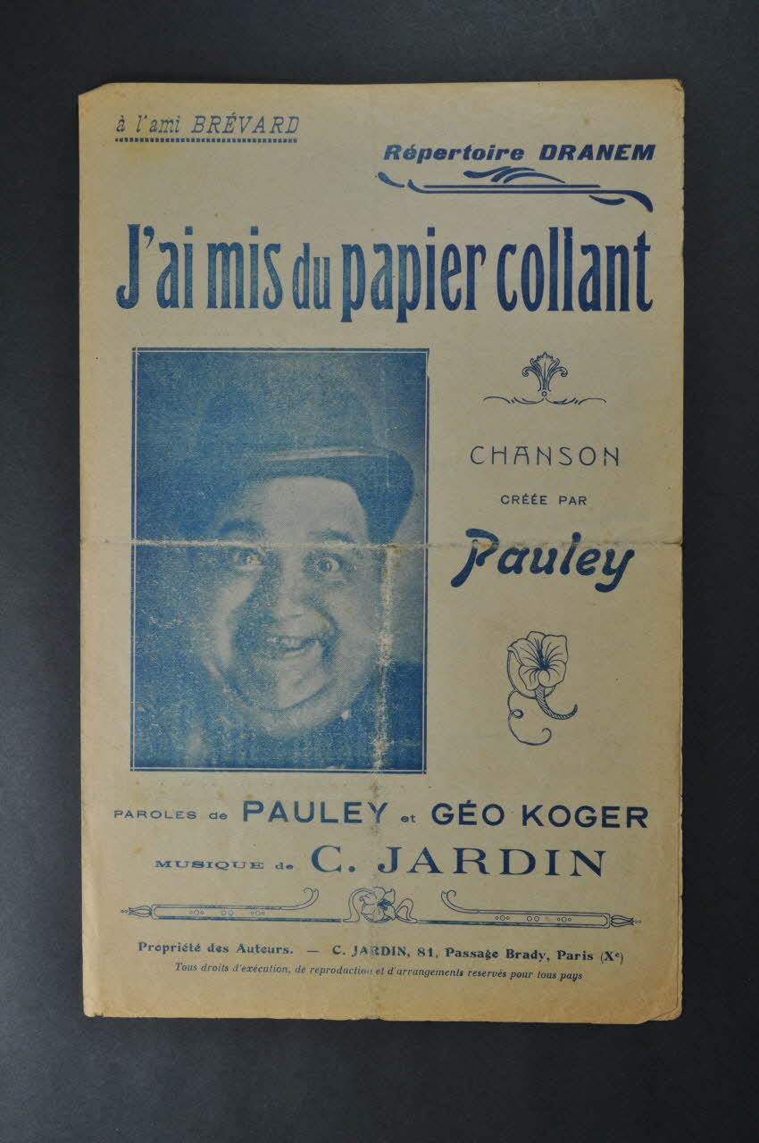 Géo Koger ; Pauley ; Ch. Jardin partition de musique petit format 1919 1965.149.20 Photo Mucem