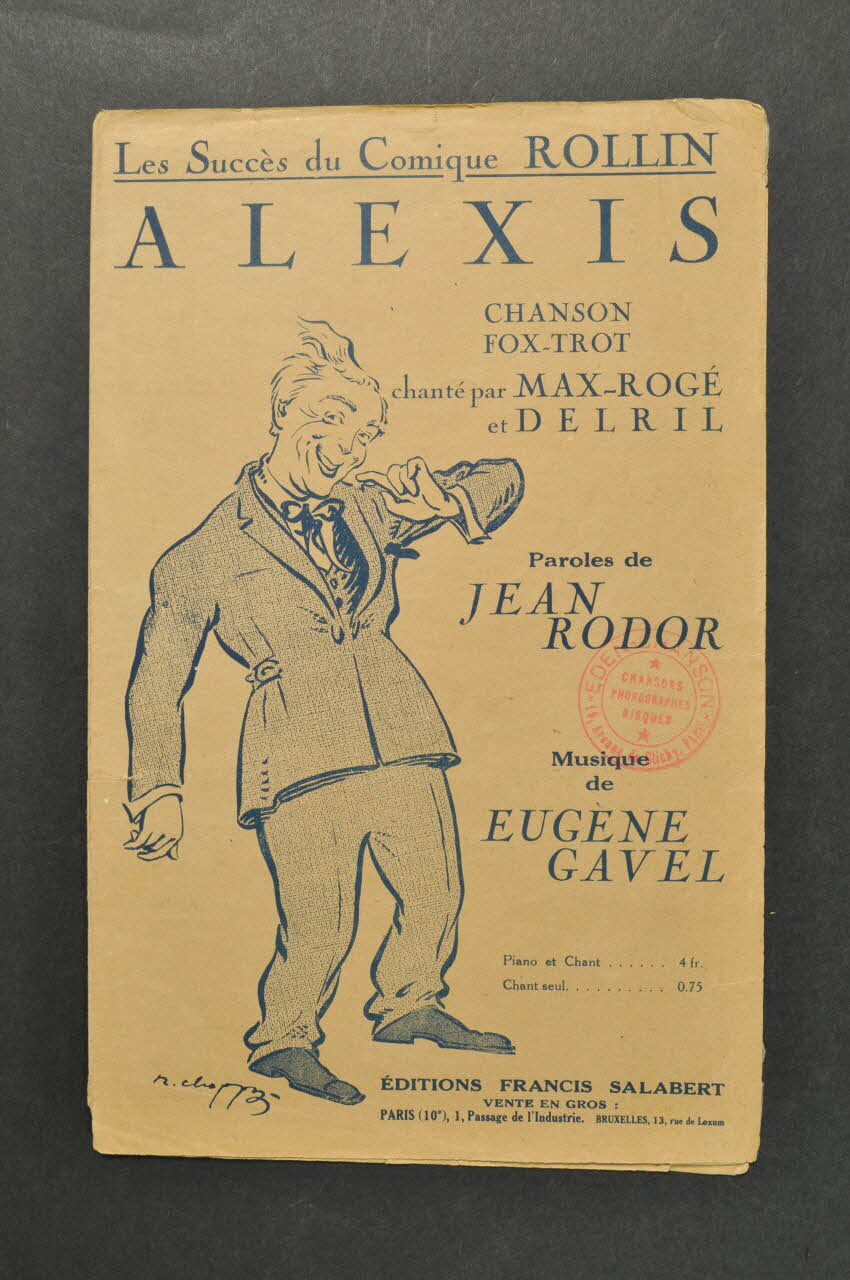Eugène Gavel ; Jean Rodor ; Max-Rogé ; Delril ; Salabert partition de musique petit format 1923 1965.149.63 Photo Mucem
