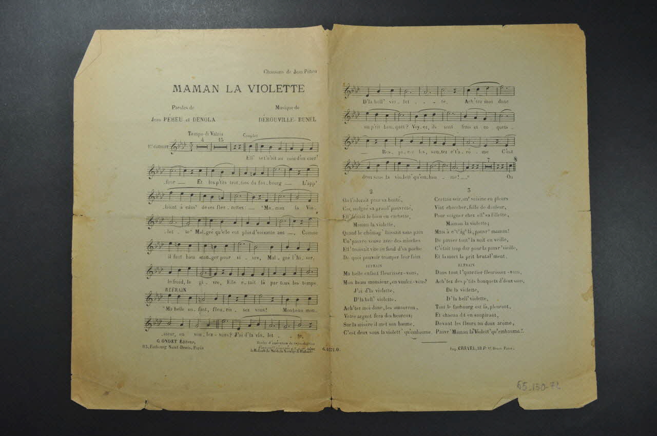 partition de musique petit format 1965.150.72 Photo Mucem