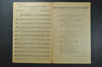 Blanche Poupon ; Henri Poupon ; Karl Ditan ; Carmen Vildez ; Ch. Caffe partition de musique petit format 1919 1965.160.36 Photo Mucem