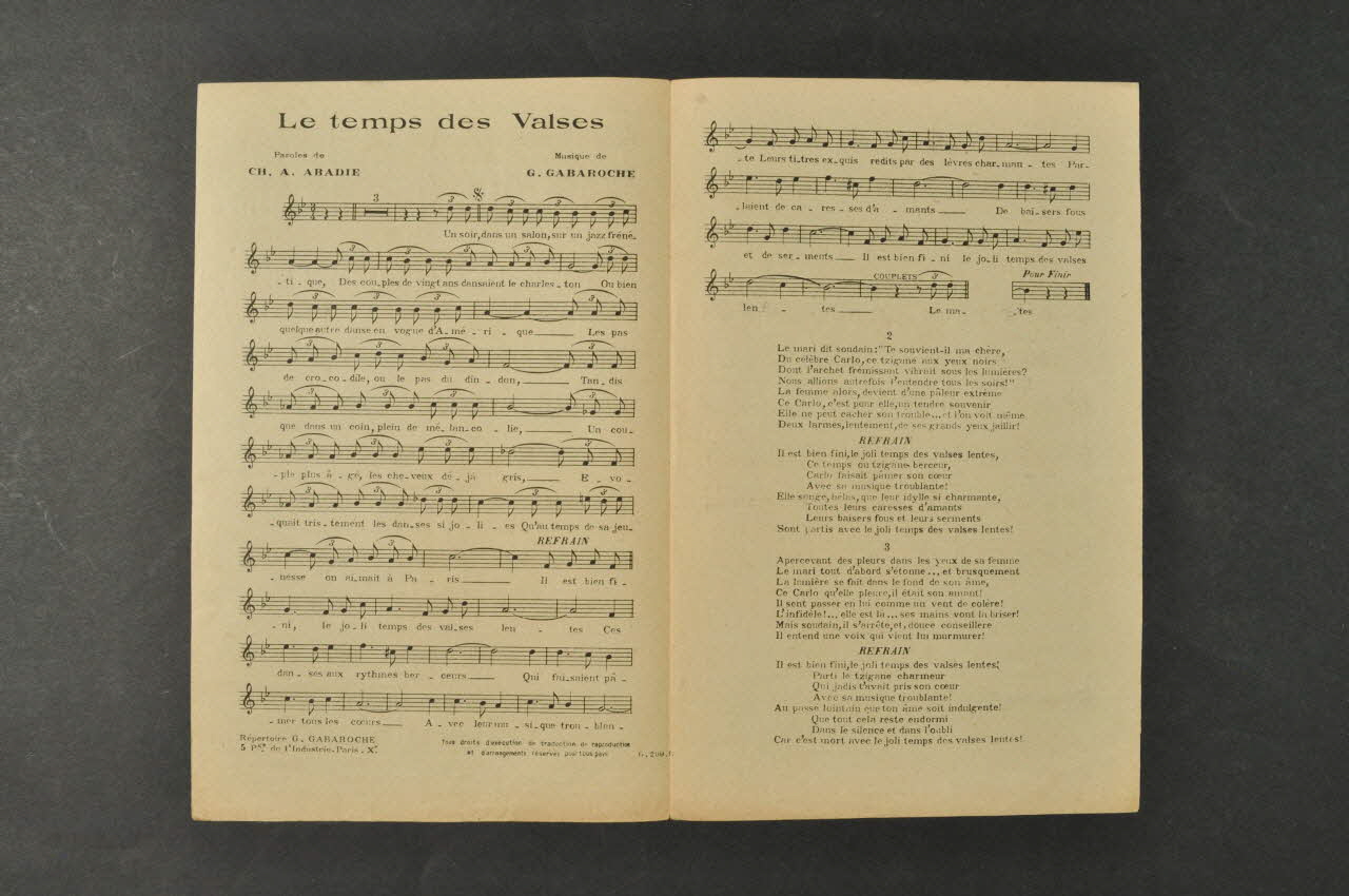 partition de musique petit format 1965.160.38 Photo Mucem