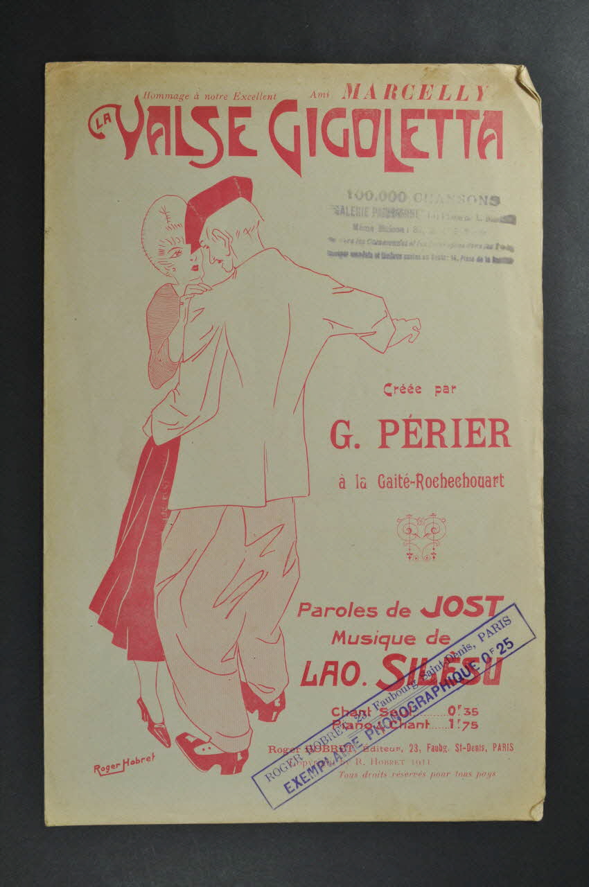 Lao Silésu ; Adolphe Jost ; G. Périer ; Roger Hobret chanson petit format 1911 1965.172.42 Photo Mucem