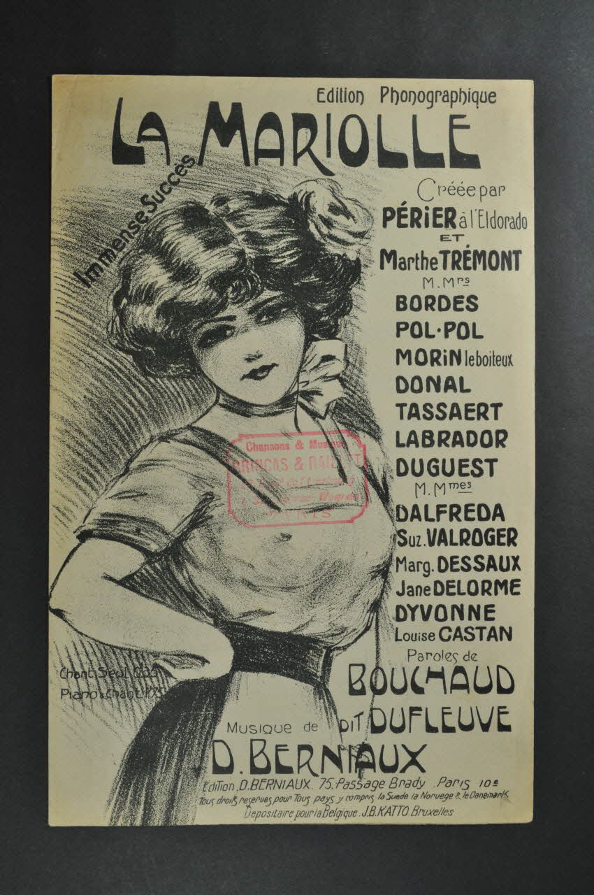 Désiré Berniaux ; Edmond Bouchaud chanson petit format Île-de-France, France 1910 1965.172.67 Photo Mucem