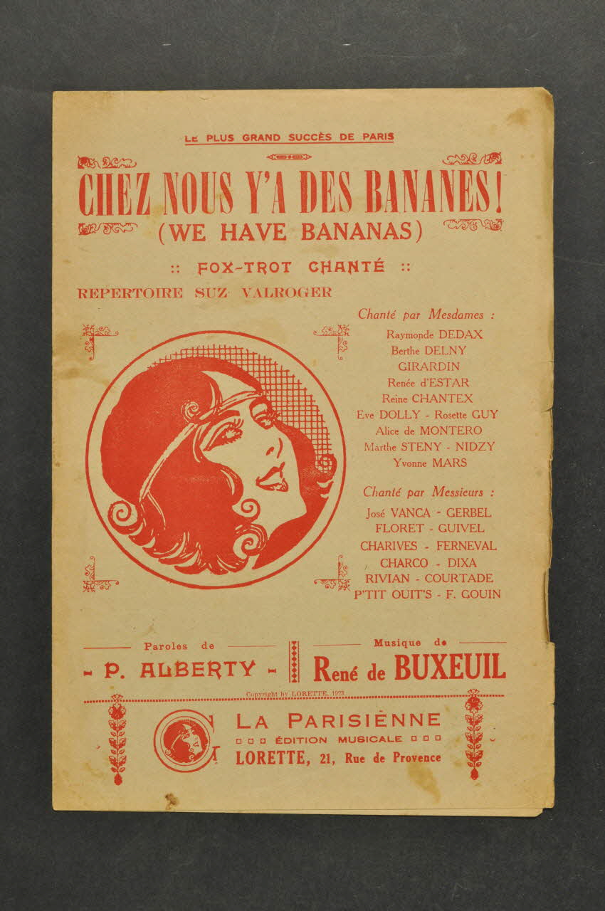 Pierre Alberty ; René De Buxeuil ; Suzanne Valroger ; G. Lorette chanson petit format Île-de-France, France 1923 1965.176.33 Photo Mucem