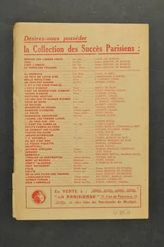 Pierre Alberty ; René De Buxeuil ; Suzanne Valroger ; G. Lorette chanson petit format Île-de-France, France 1923 1965.176.33 Photo Mucem