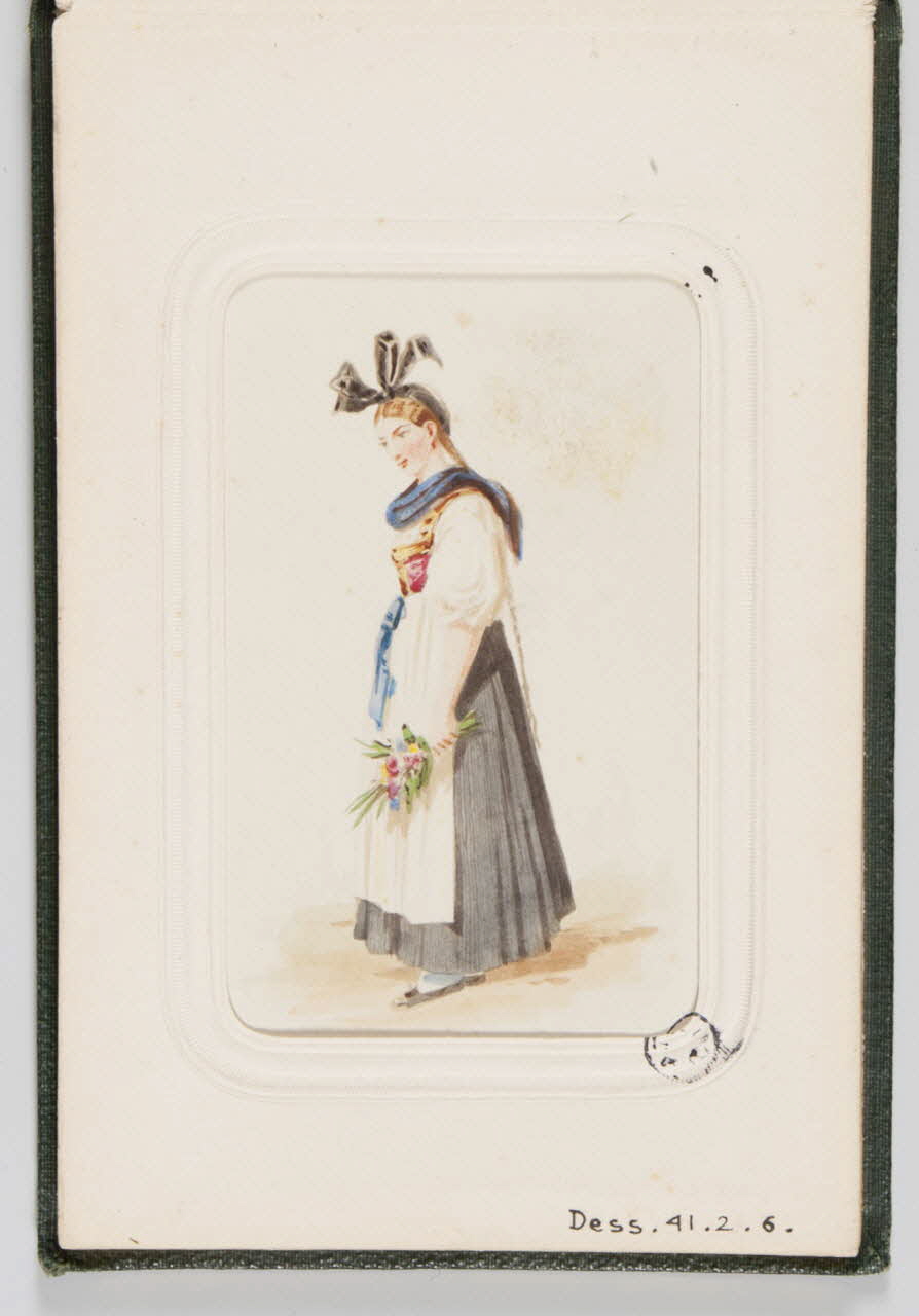 album de dessins Alsacienne en costume régional 1855-1865 1941.2.6 Photo Mucem
