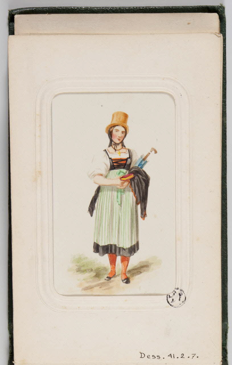 album de dessins Femme en costume régional 1850 1941.2.7 Photo Mucem