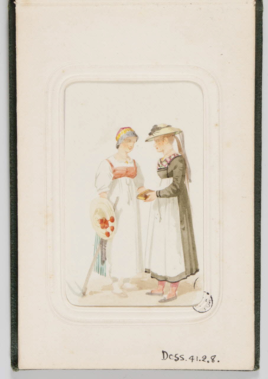 album de dessins Deux jeunes femmes en conversation 1850 1941.2.8 Photo Mucem