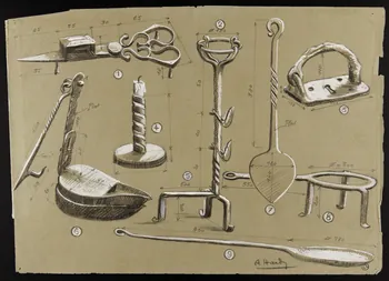 Hardy André dessin Objets domestiques Saint-Pierre-la-Vieille 1930 1941.4.5 Photo Mucem