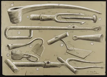 Hardy André dessin Outils de forgeron Angrune-sur-Mer (?) 1930 1941.4.6 Photo Mucem
