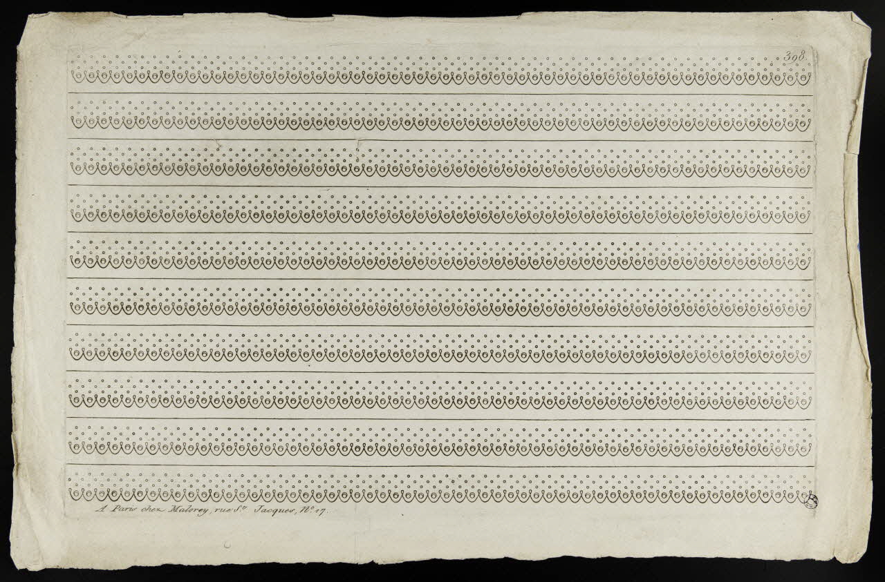 Malorey imagerie ancienne Modèle de broderie pour fond de bonnet Paris 1838 1941.9.12 Photo Mucem