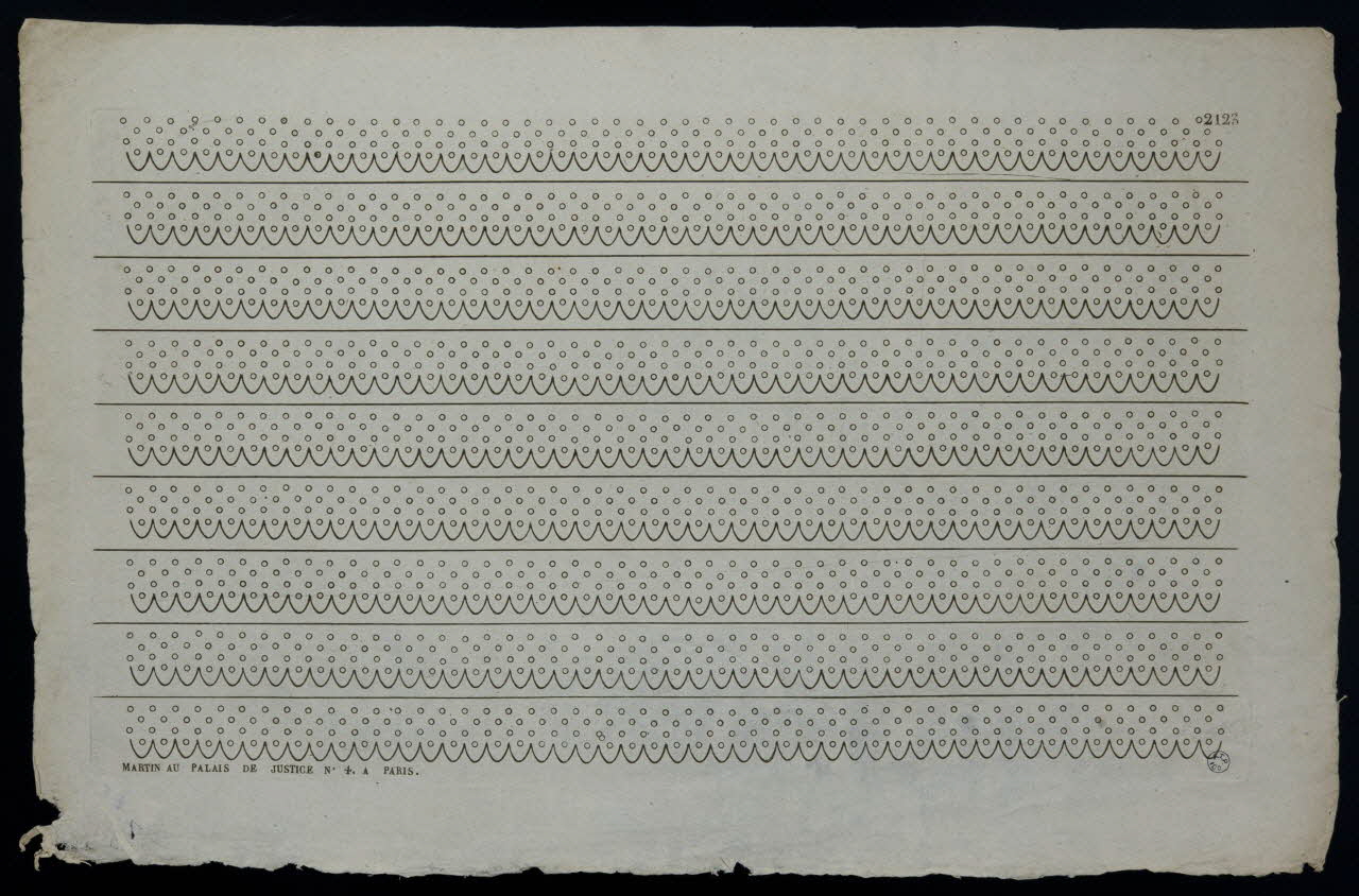 Martin imagerie ancienne Modèle de broderie pour fond de bonnet Paris 1838 1941.9.13 Photo Mucem